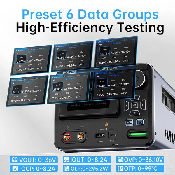 FNIRSI IPS3608 Лабораторний блок живлення (80W, 30V/8A) | Buck-Boost + IPS Екран 10010 фото
