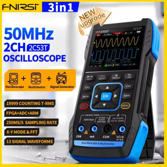 FNIRSI 2C53T 3 в 1 Осциллограф(2 канала, 50 МГц) + Мультиметр + Генератор
